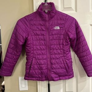 Girls 10/12 2-in-1 reversible warm purple jacket mossbud